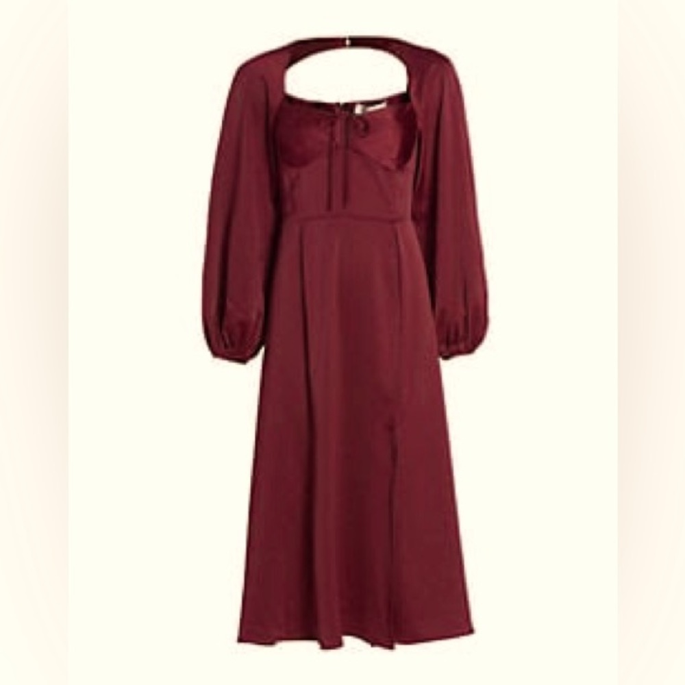 Wayf Bustier midi-dress in Aubergine size L